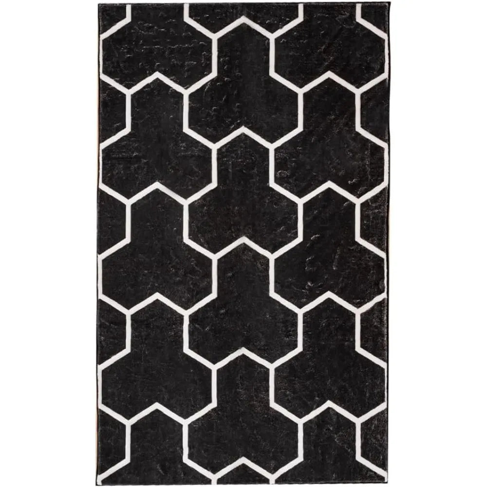 floor carpet bedroom modern geometric mat, washable area living room kitchen carpet décor