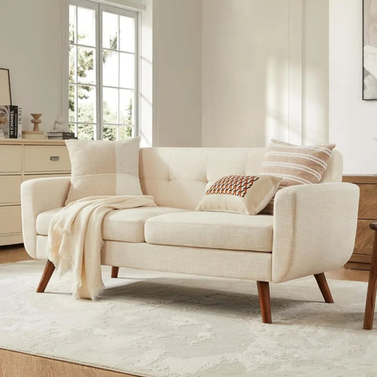 Loveseat Sofa, Mid Century Modern Decor Love Seat Couches for Living Room,