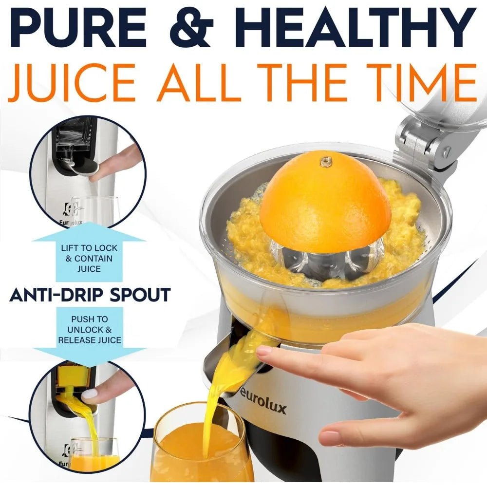 Die Cast Stainless Steel Electric Citrus Juicer Squeezer, for Orange, Lemon, Grapefruit | 300 Watts of Power