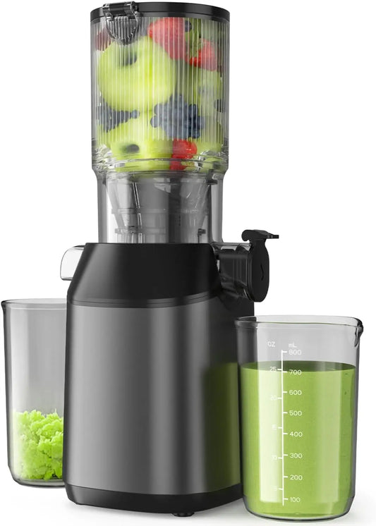 Cold Press Juicer, Slow Masticating Machines with 5.3" Extra Large Feed Chute Fit Whole Fruits Vegetables Easy Clean,200W