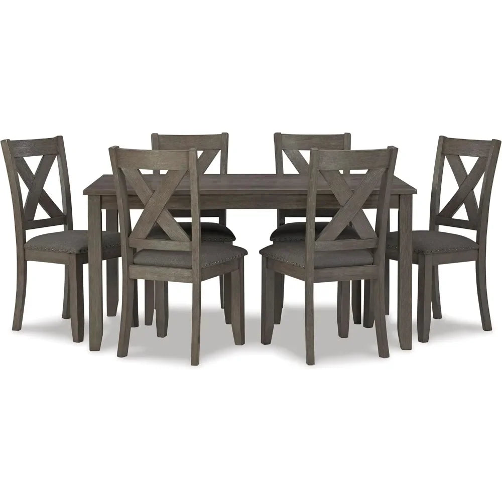 Kitchen Table and Chairs Set Gray, Wood Modern Dining Room Sets for Kitchen and Living Room