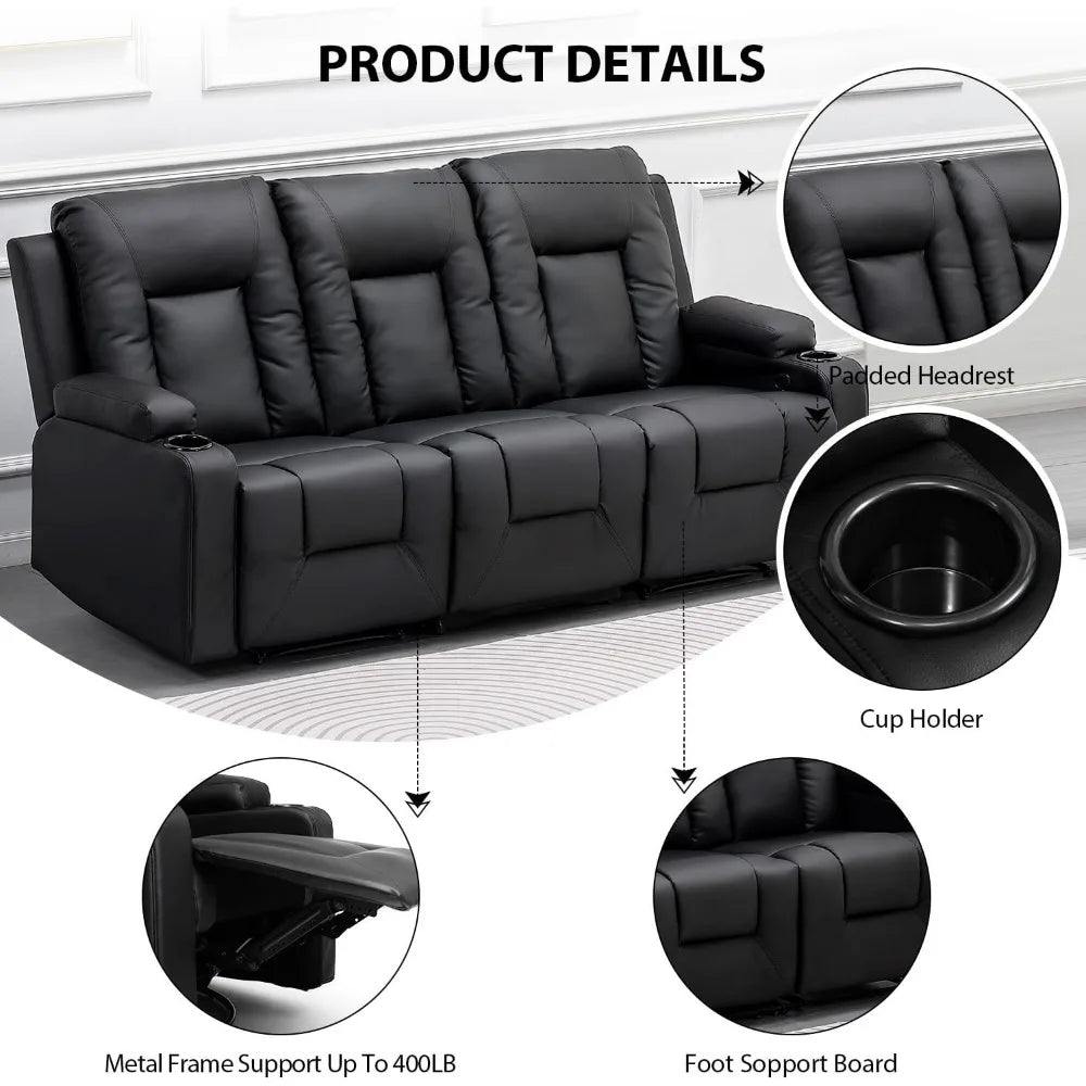 Recliner Chair Set, Leather Recliner Living Room Furniture Sets, Recliner Sofa