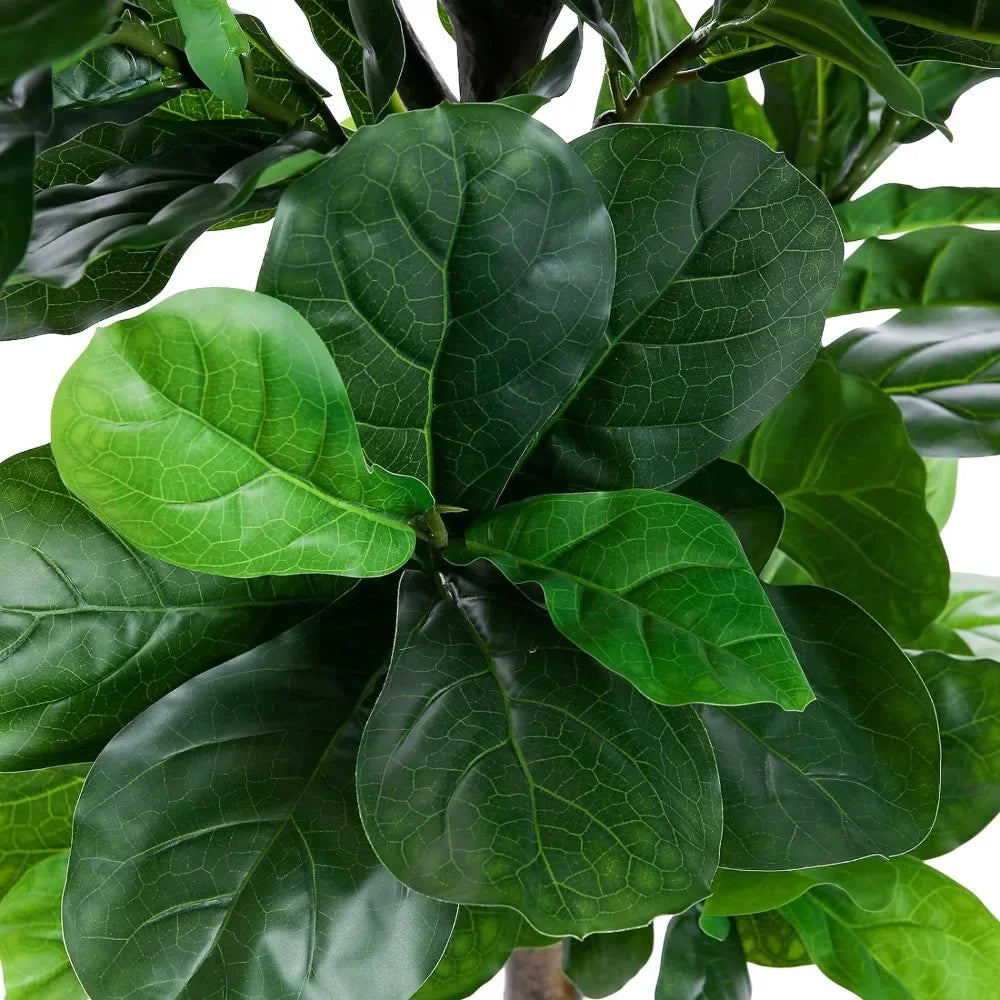 2 Pack,Fiddle Leaf Fig Tree 6ft Tall Artificial Tree in Pot Fake Ficus Plants with 184 Decorative Fiddle Leaves Faux Fig Trees