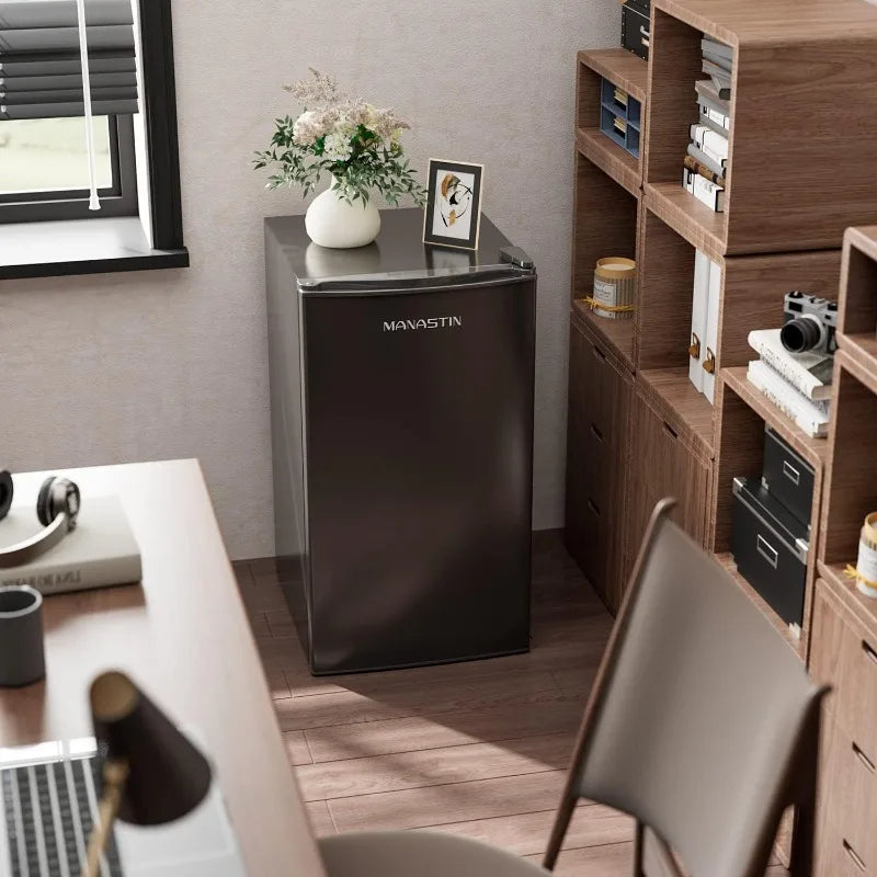 Mini Fridge with Freezer for Bedroom,