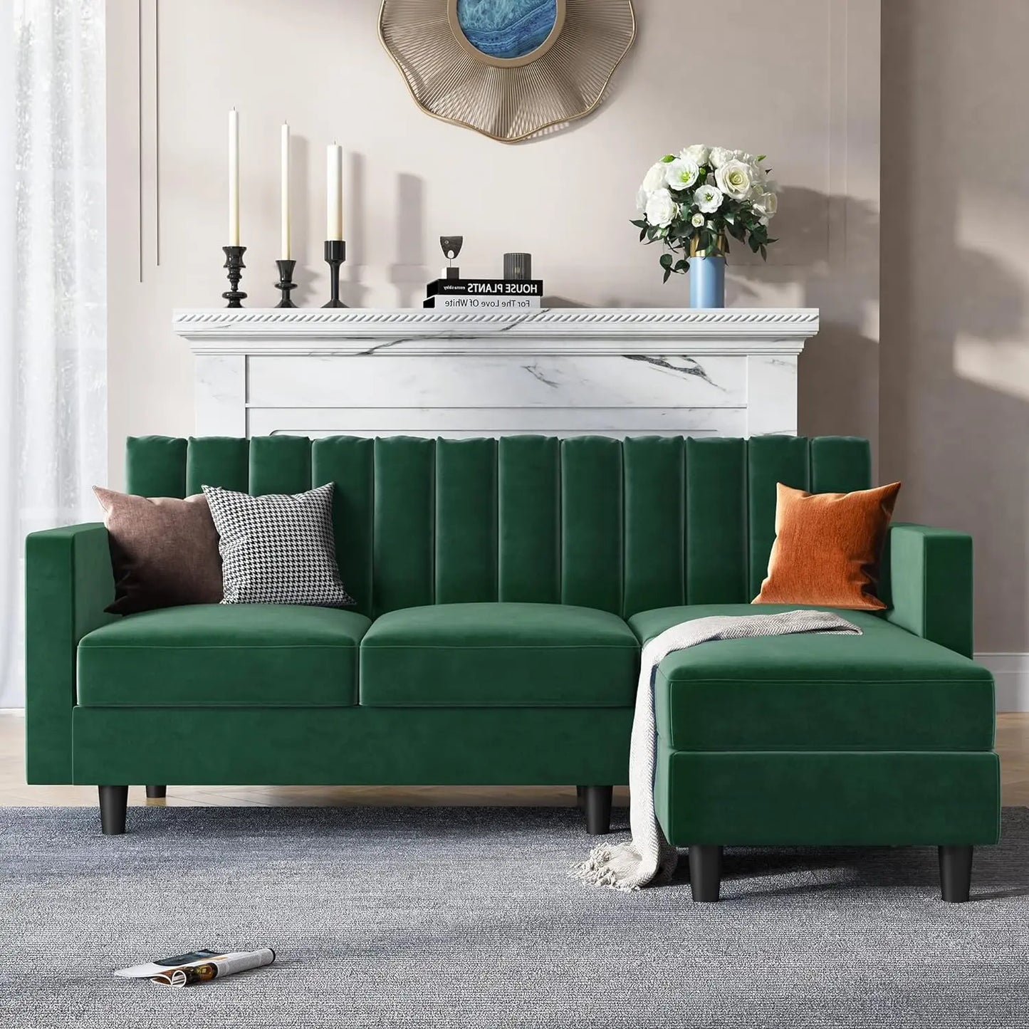 Convertible Sectional Sofa, L Shaped Couch with Reversible Chaise,