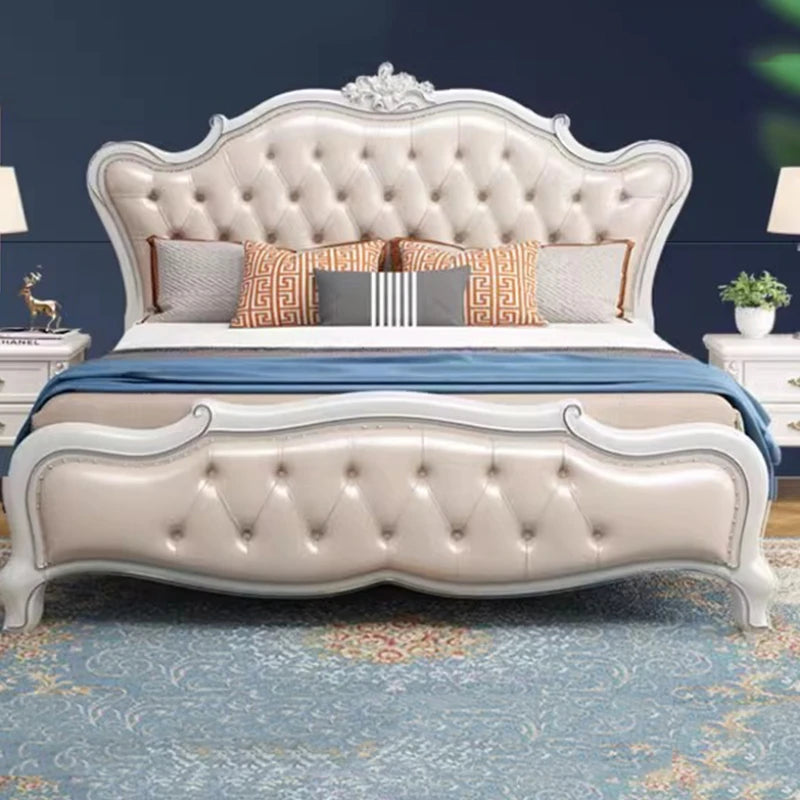 European Luxury Double Bed Modern Whitr King Aesthetic Frame Double Bed High End Sleeping