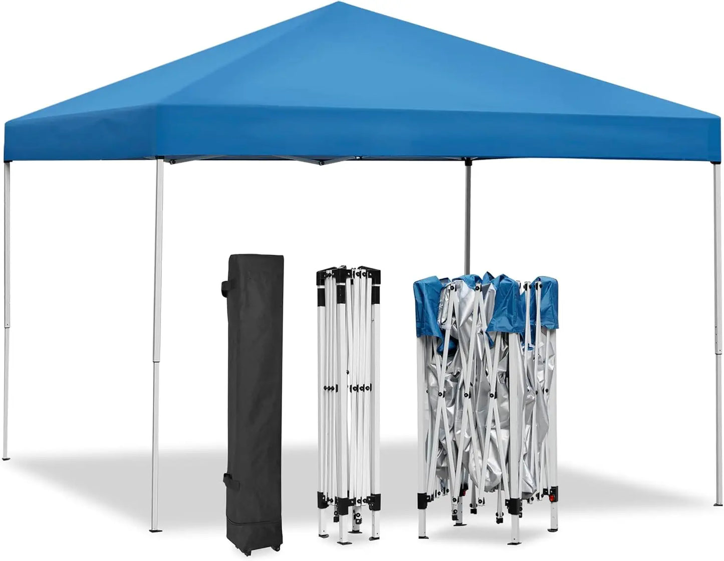 Tent Easy Set-up Outdoor Patio Canopy Adjustable Straight Leg Heights Instant Shelter with Wheeled