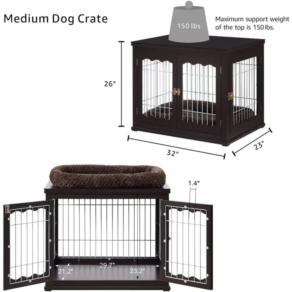 Dog Crate Modern Decorative Wood Wire Pet House Dog Cage Pretty