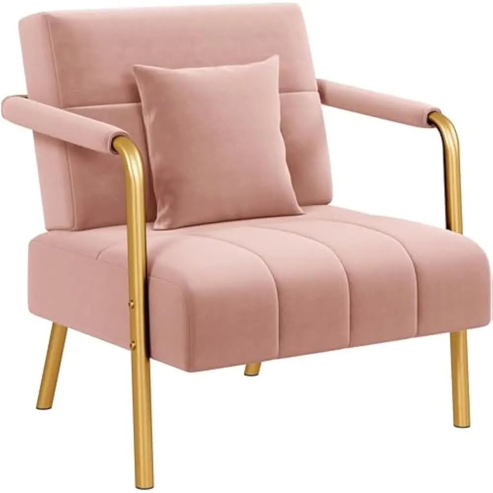 sofa w/Gold-Tone Metal Arms and Legs for Livings Rooms, Home Office, Living Room Sofa