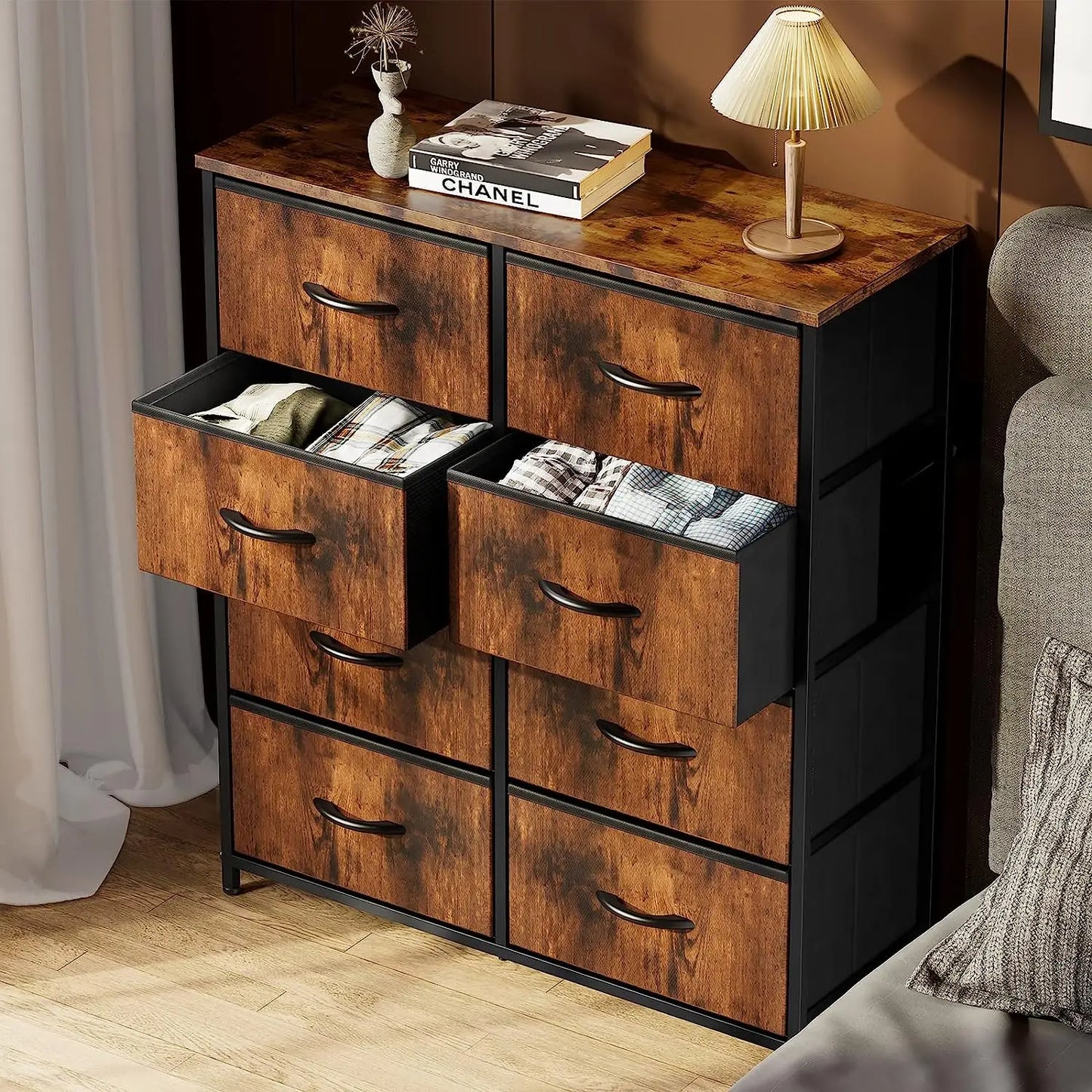 Dresser for Bedroom Drawer Organizer Fabric Storage Tower with 5/6/8/9 Drawers,