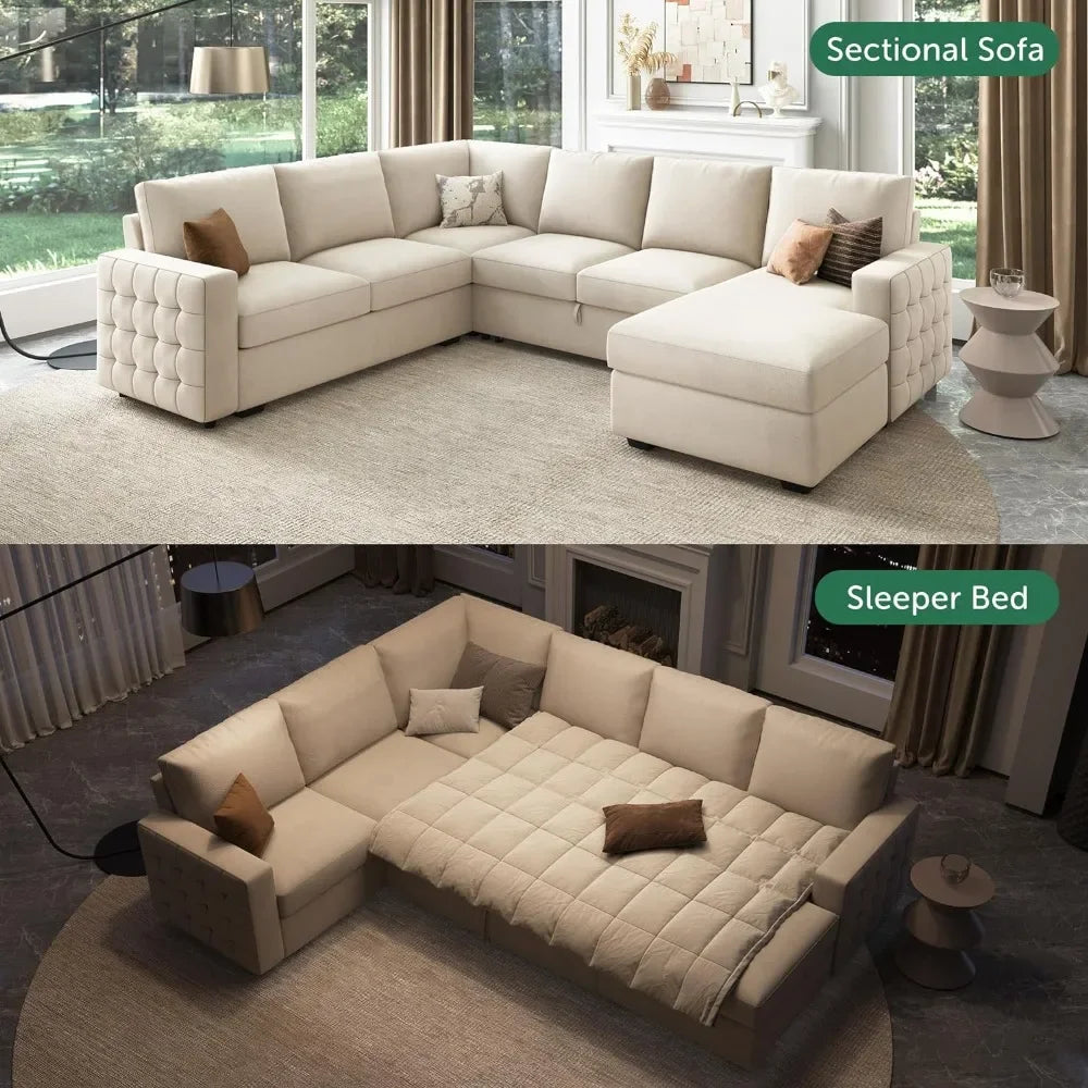 Sectional Sofa with Storage Chaise U Shaped Sectional Couch for Living Room