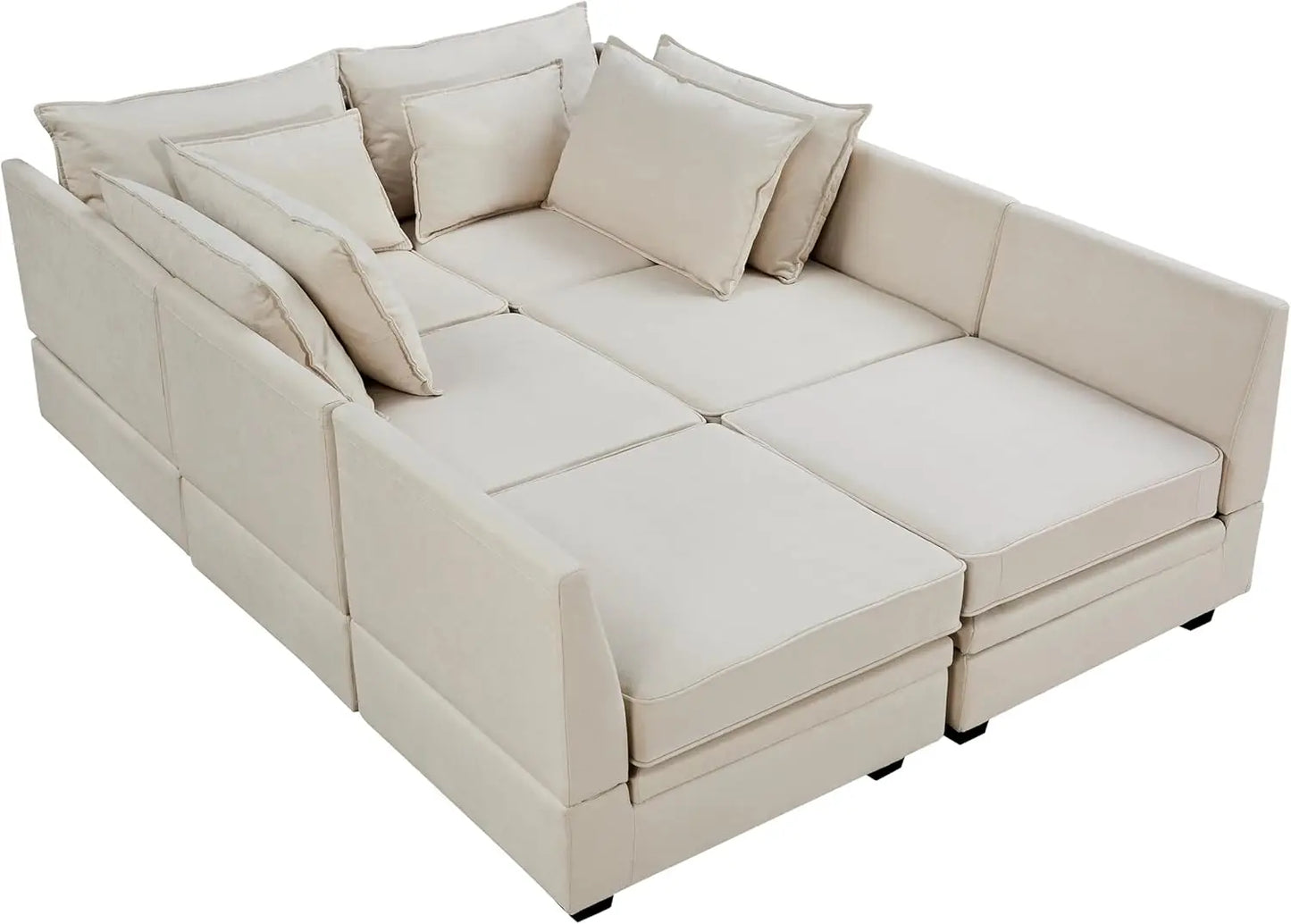 Sectional Sofa with Reversible Chaise, Convertible Modular Sectional Sofa with Storage