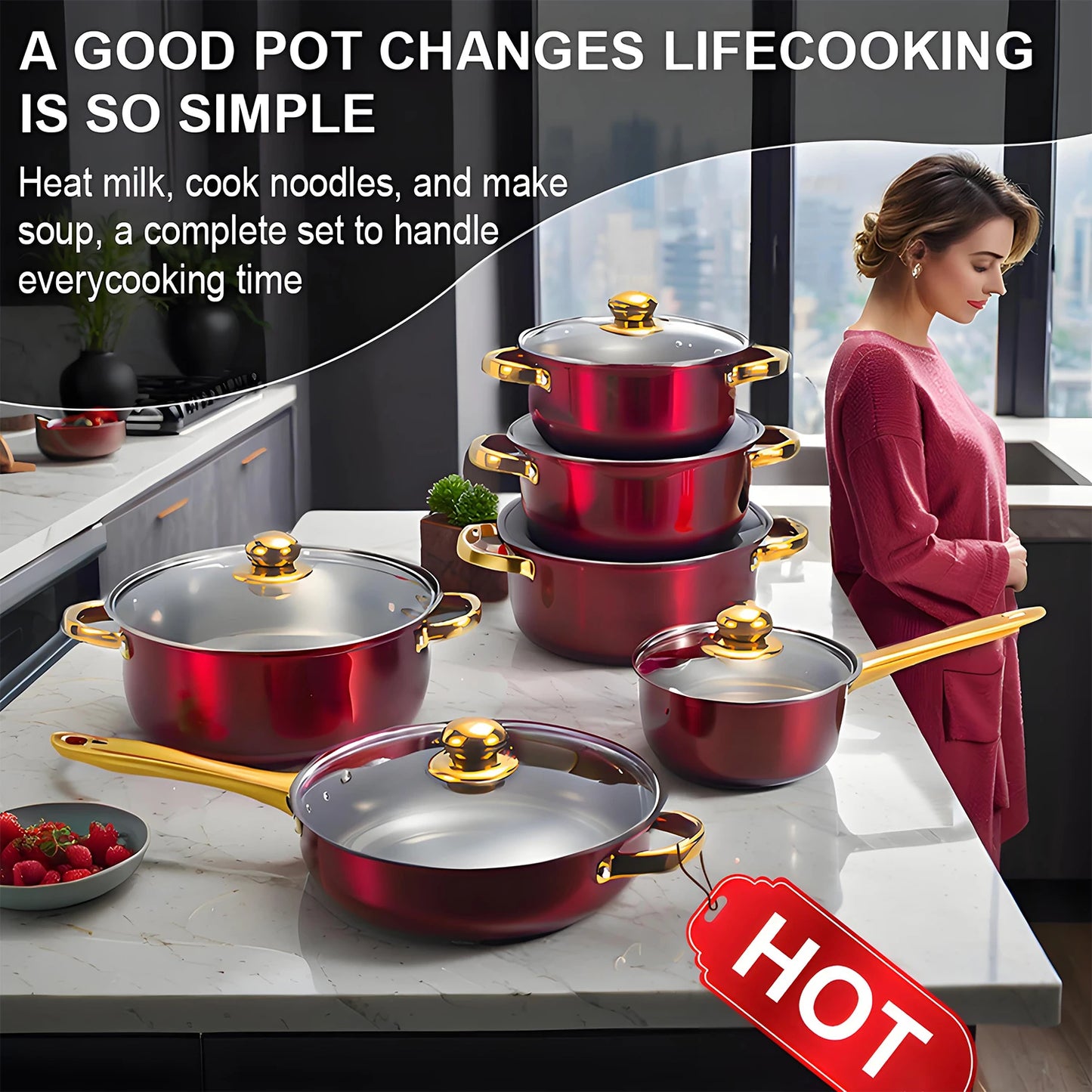 , Non-Stick, Kitchen Cookware Collection, Complete Kitchen Solution