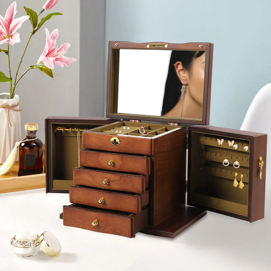 Large Capacity With Lock Chinese Style Organizer Storage