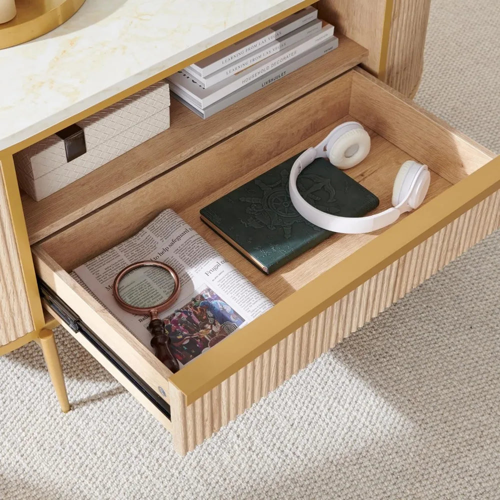 Modern Luxury Fluted Coffee Table,