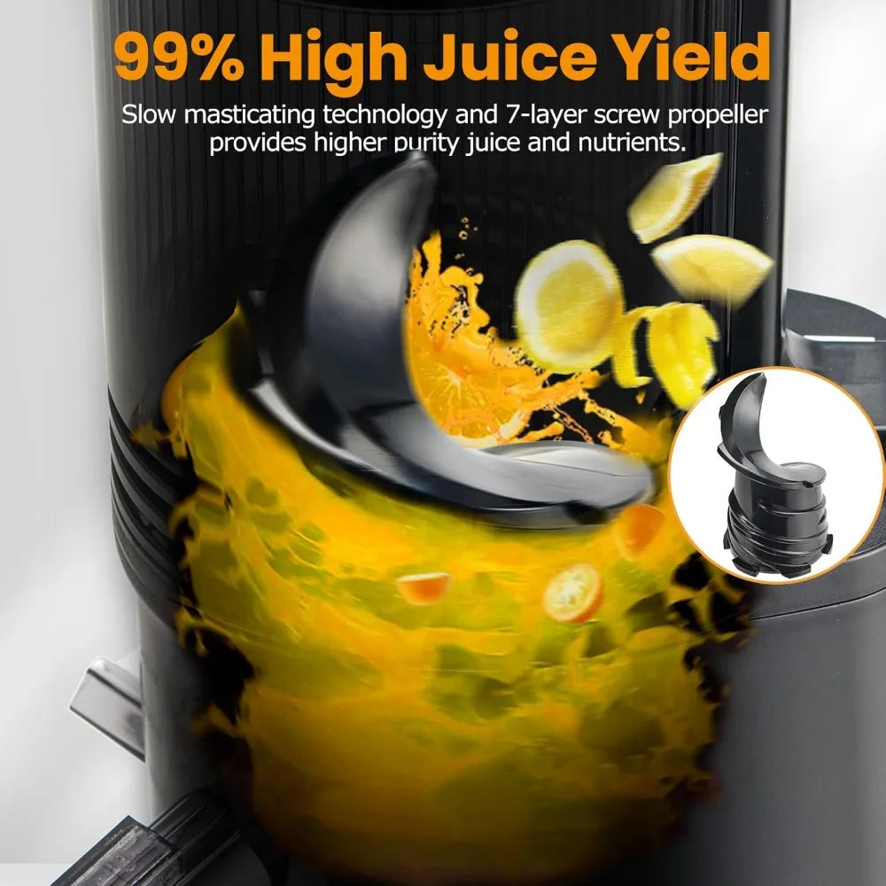 Large Feed Chute for Most Fruits and Vegetables,Easy to Clean Lemon with 250W, Manual Juicers