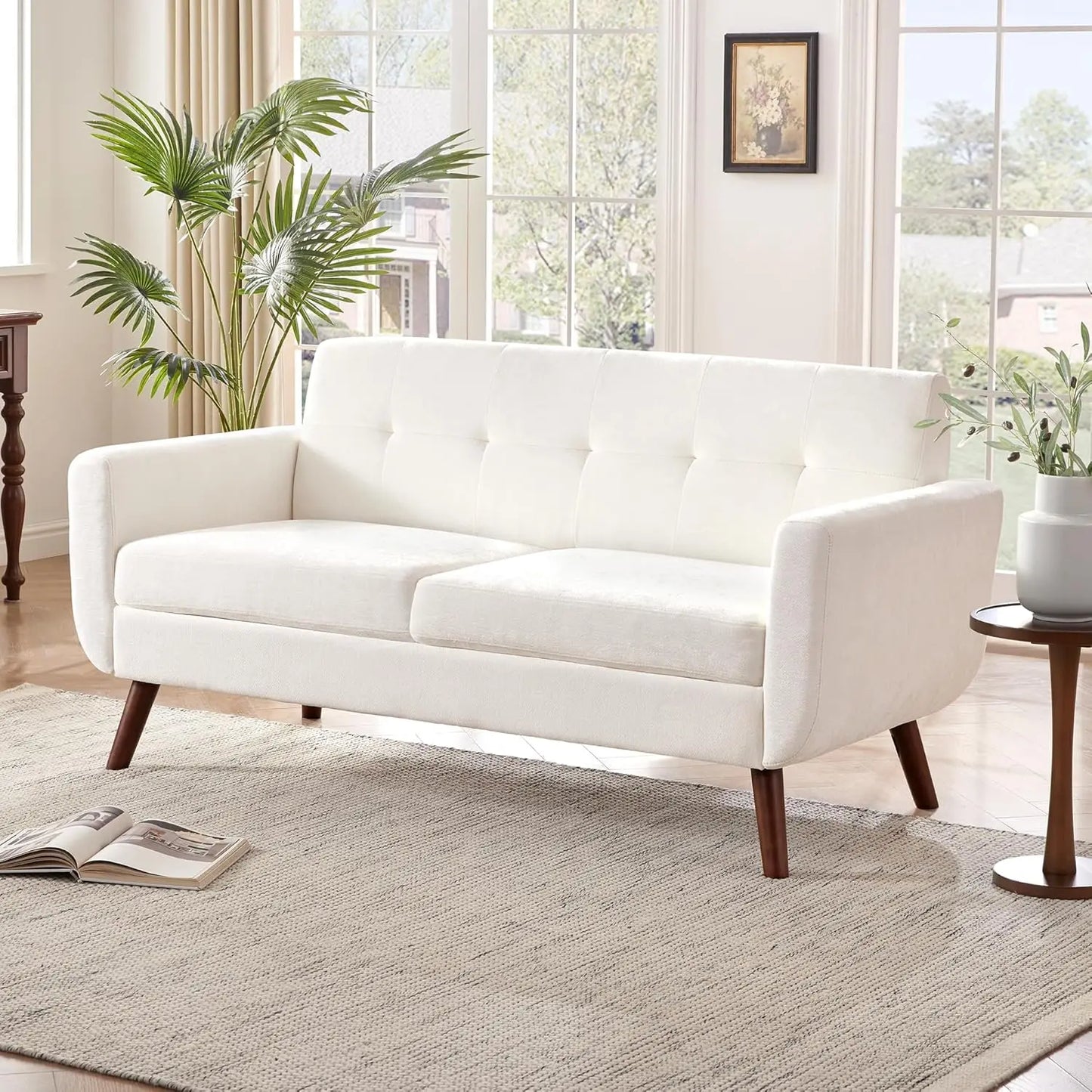 Loveseat Sofa, Mid Century Modern Decor Love Seat Couches for Living Room,
