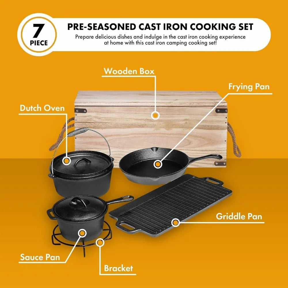 Pre Seasoned Cast Iron Pots And Pans Dutch Oven With Lids For Outdoor Come fire.