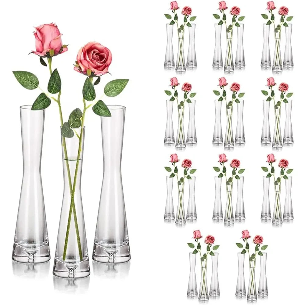 Slim Floral Vase for Home Wedding Party Events Table Decor Glass Bud Vases Flower Garden