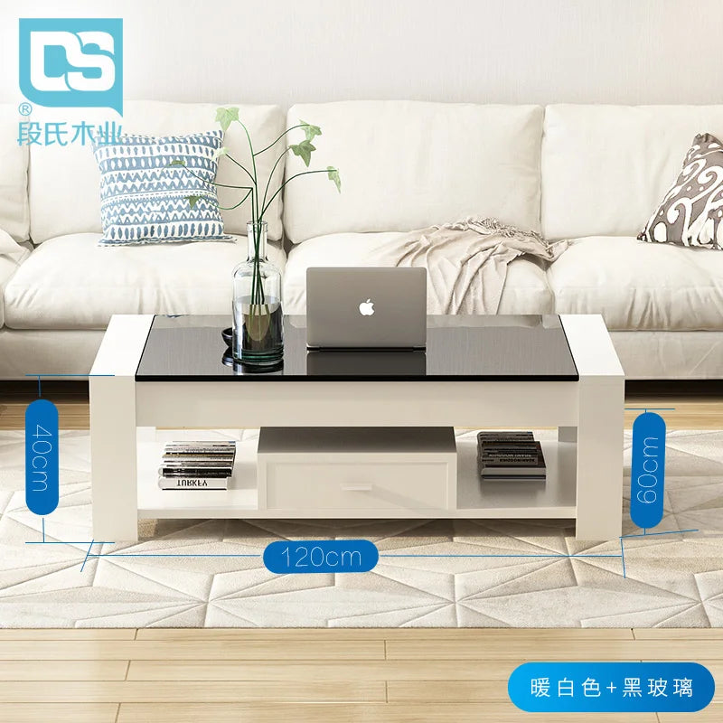 Nordic coffee table, simple modern tempered glass living room, easy to create office living room