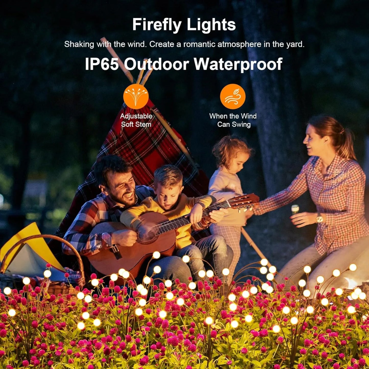 US ASMAD Solar Garden, 12 Pack 96 LED Solar, Outdoor Decorations, Solar Swaying Lights,