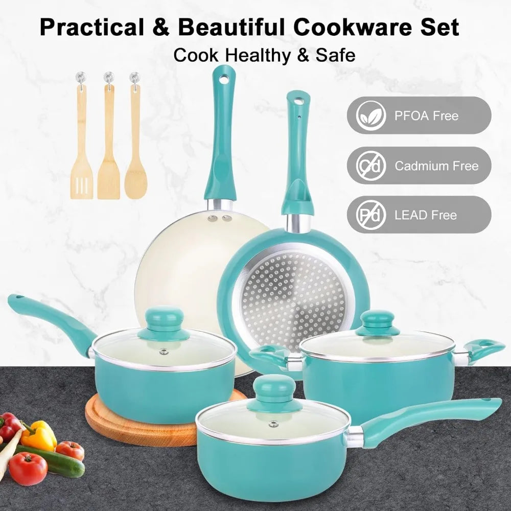 Pots and Pans Set Nonstick, 11pcs Kitchen Cookware Sets