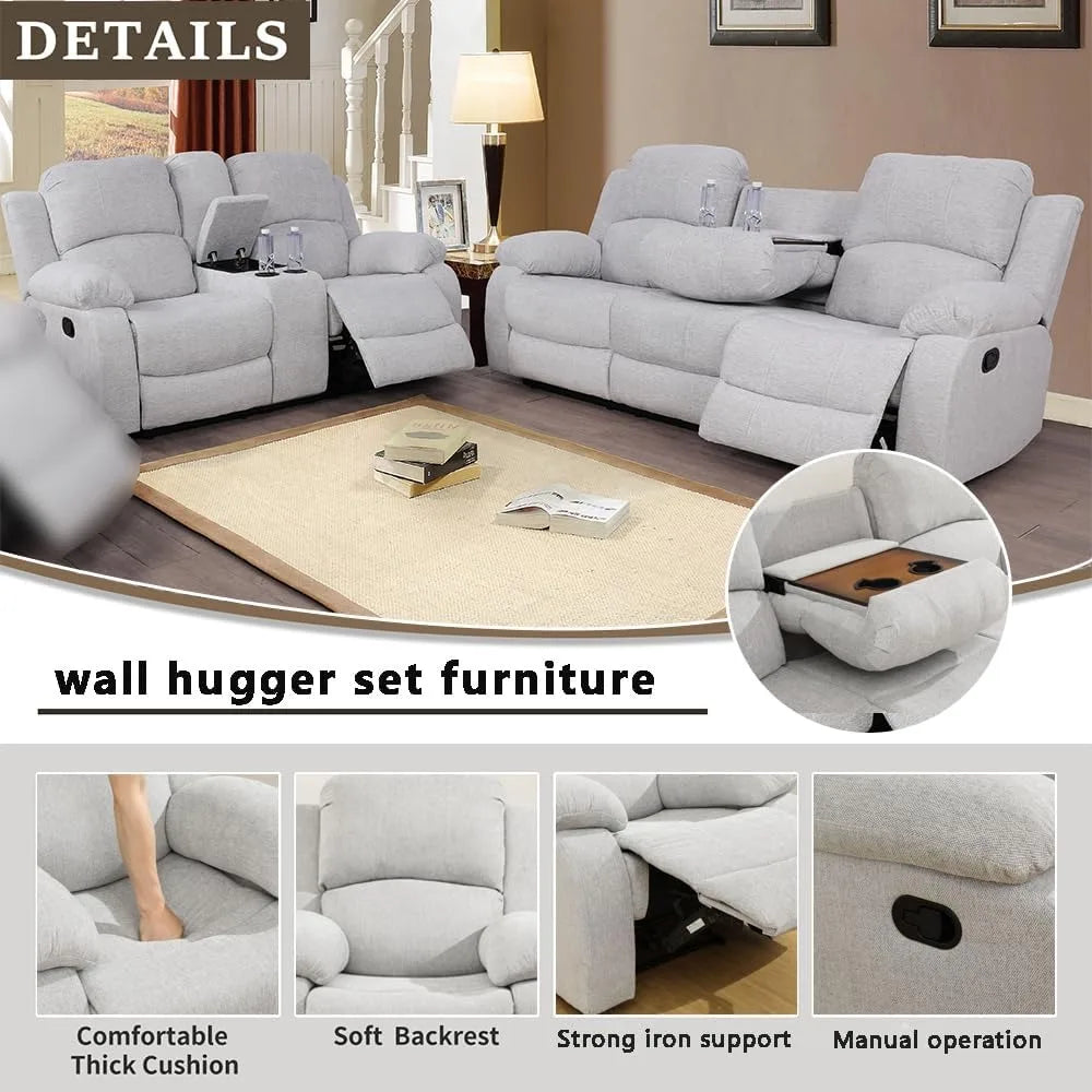 Leather Recliner Sofa Set ,Loveseat Chair Furniture Sofa Set for /House/Office