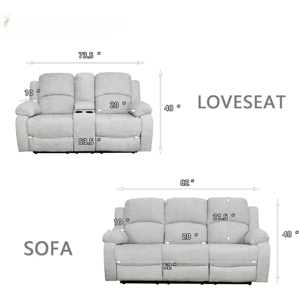 Leather Recliner Sofa Set ,Loveseat Chair Furniture Sofa Set for /House/Office