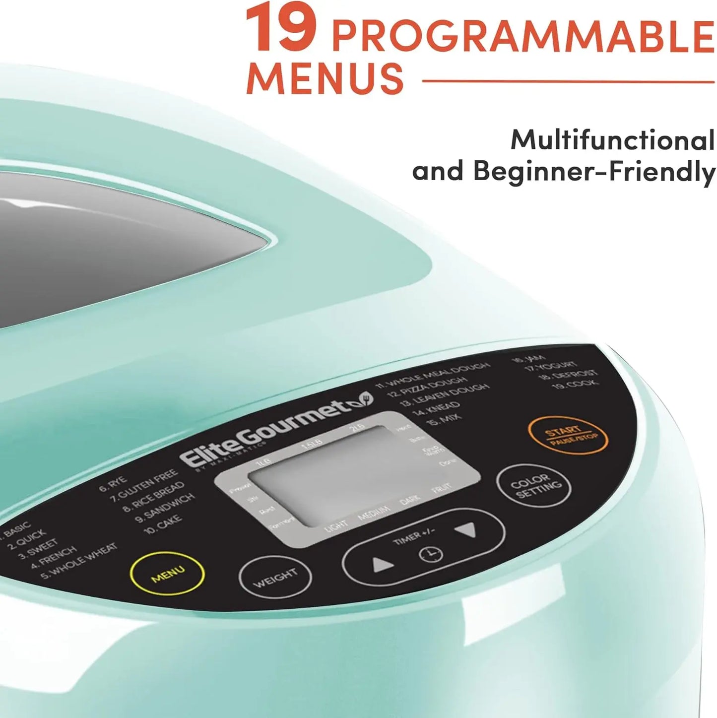 Gourmet EBM8103M Programmable Bread Maker Machine 3 Loaf Sizes,