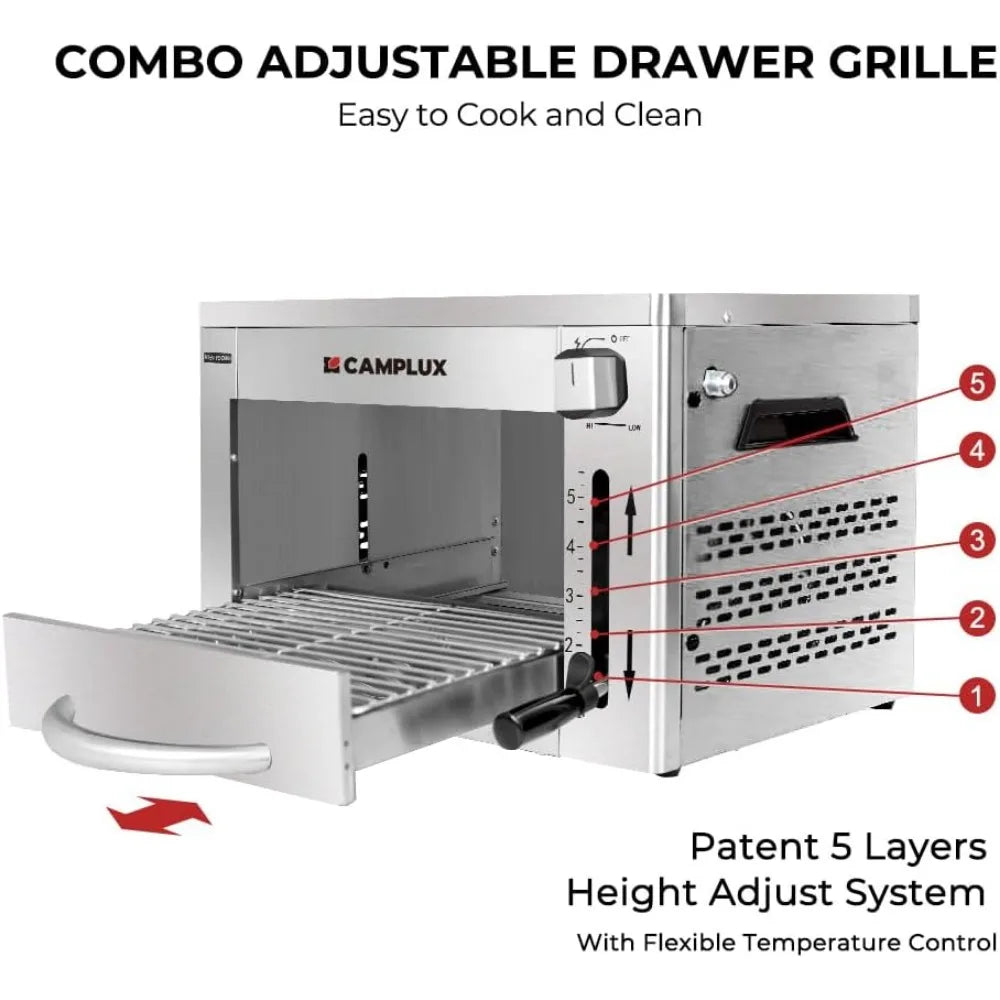 Propane Infrared Steak Grill,1600℉ Fast Efficient Heating Outdoor Portable Gas Grill