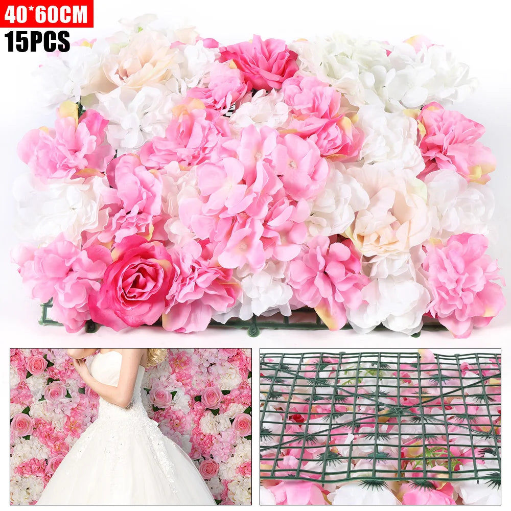 Artificial Flower Wall Panel Backdrop For Photo Background Party Wedding Decor Home Festival Decoration