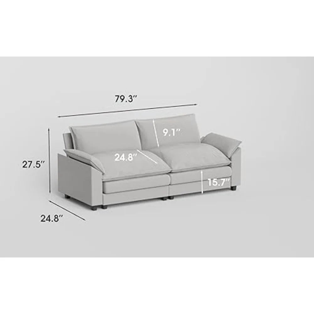 Modular Oversized Sectional Sofa Couch, Modern Wide Arm L-Shaped Couch, Sleeper Sofa