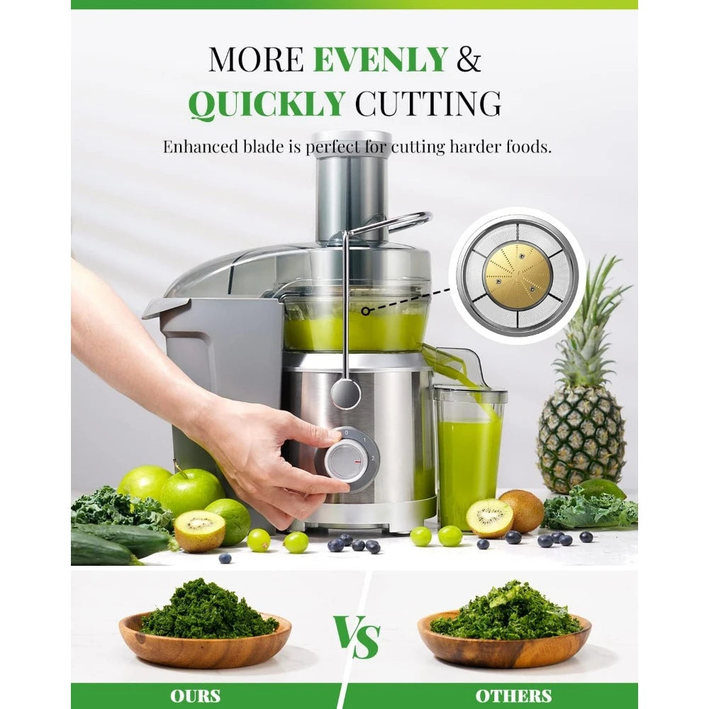 Juicer Machines Plus with Larger 3.2” Feed Chute, Titanium Enhanced Cut Disc Centrifugal Juice Extractor