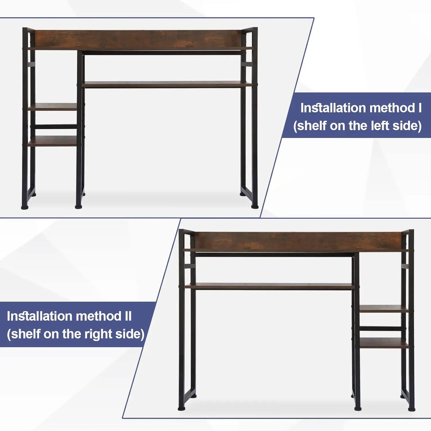 Desktop Bookshelf, 2-Tier Multipurpose Wood Bookcase for Computer Desk,