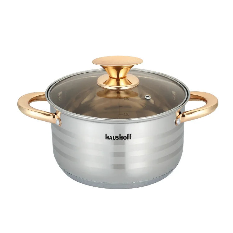 Household l Thickened Double Ear Soup Pot Flat Bottomed Pots and Pans Set Nonstick Cooking Pots