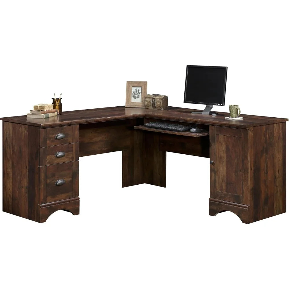 Harbor View Corner Computer Desk, Curado Cherry finish desk  desks table  l shaped desks  office furniture