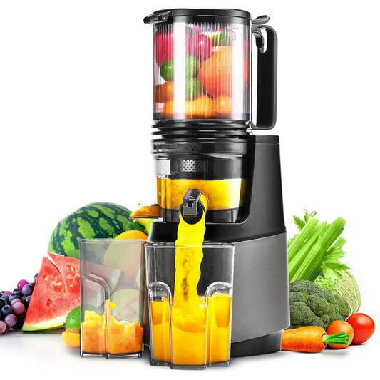 Large Feed Chute for Most Fruits and Vegetables,Easy to Clean Lemon with 250W, Manual Juicers