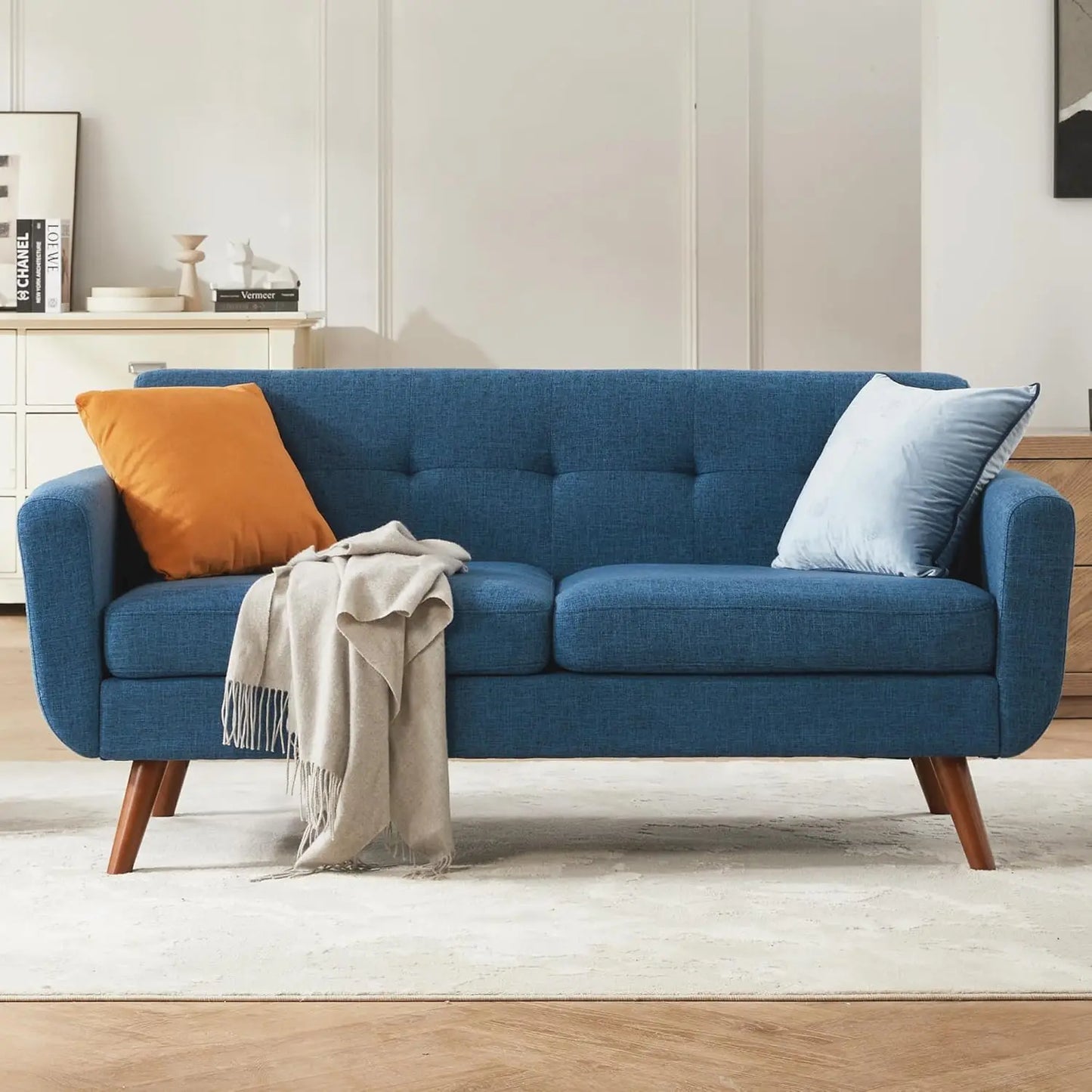 Loveseat Sofa, Mid Century Modern Decor Love Seat Couches for Living Room,