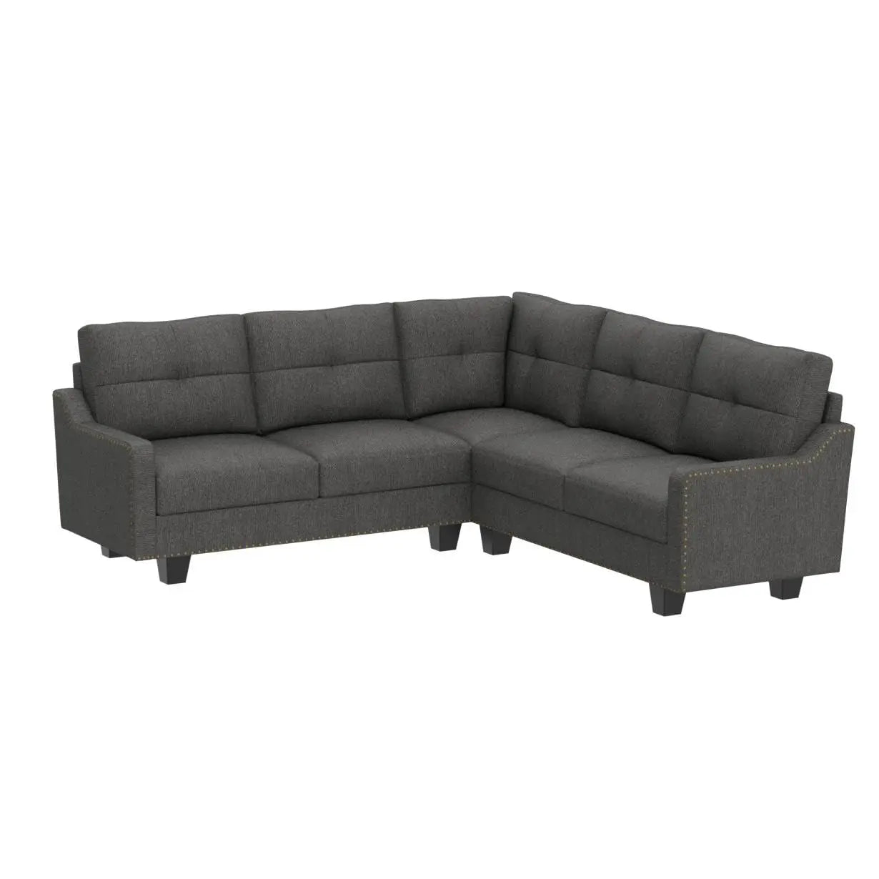 Convertible Sectional Sofa L Shaped Couch for Small Apartment Reversible Sectional Couches for Living Room Dark Grey