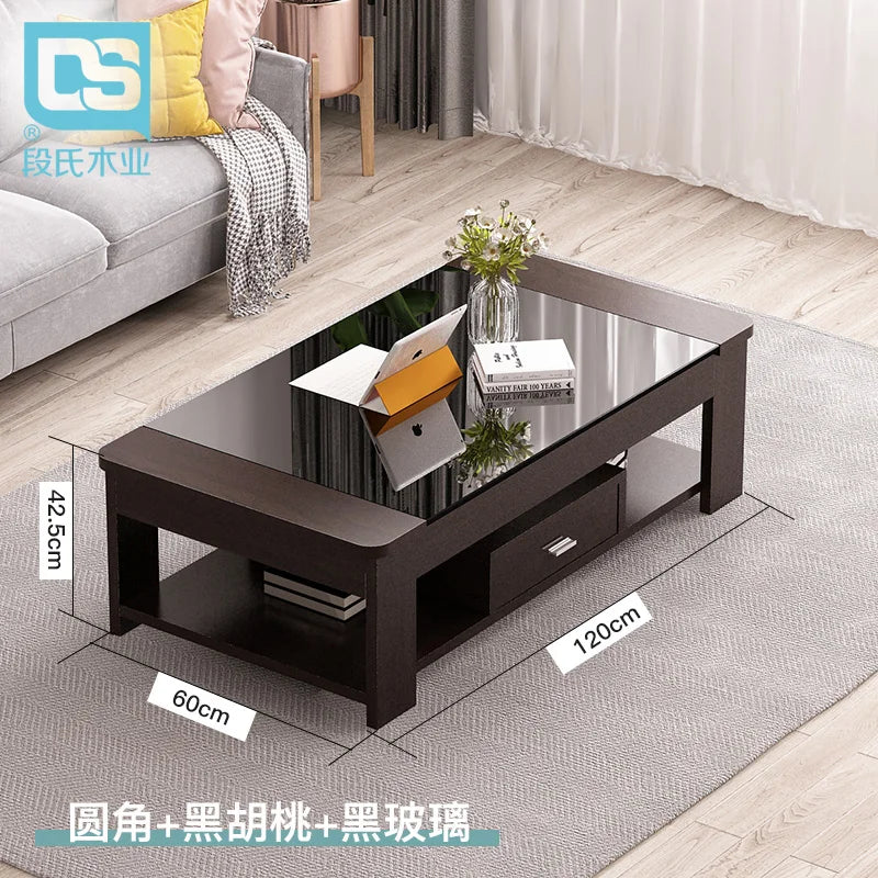 Nordic coffee table, simple modern tempered glass living room, easy to create office living room