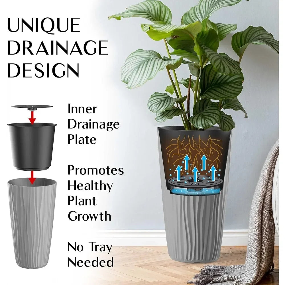 Flowerpot Built-in Drainage Flower Pots for Plants Tree Home Decorations