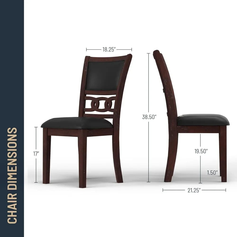 New Classic Furniture 5-Piece Round Dining Set with 1 Dining Table and 4 Chairs