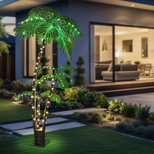 Lighted Palm Tree LED Artificial Palm Tree for Tiki Bar Christmas Decoration