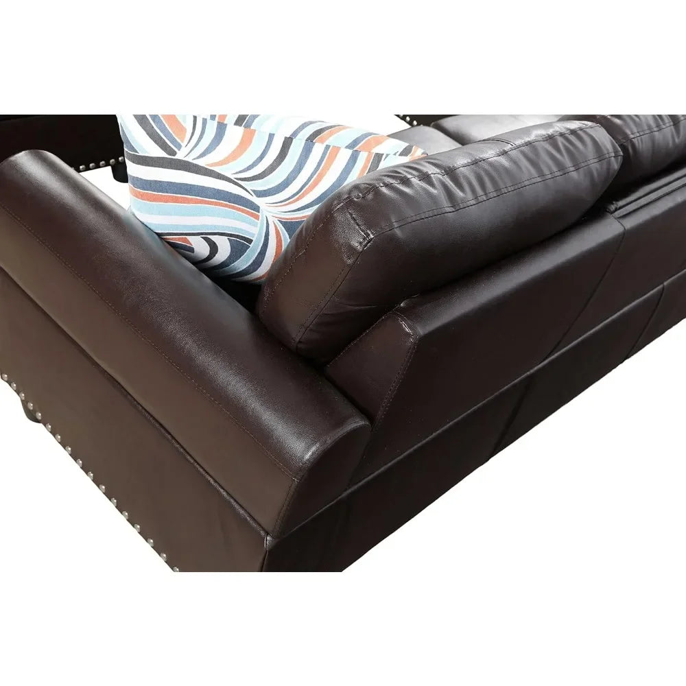 Sofas with Storage Ottoman and Cup Holders, Wide Convertible Upholstered Couch, L Shaped Sofas