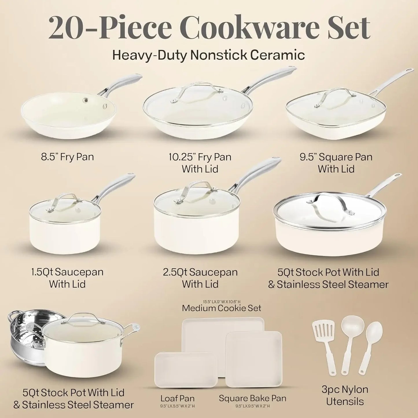 , Kitchen Cookware Sets, Pot and Pan Set, Ceramic Cookware Set,