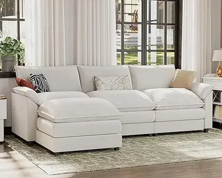Modular Oversized Sectional Sofa Couch, Modern Wide Arm L-Shaped Couch, Sleeper Sofa