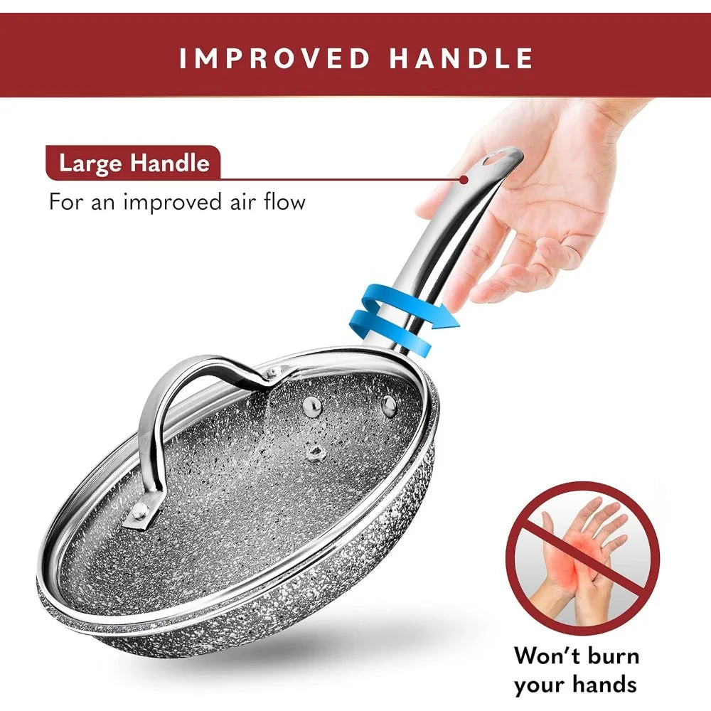 Pots And Pans Set Non Stick - Induction Compatible Kitchen Cookware Sets