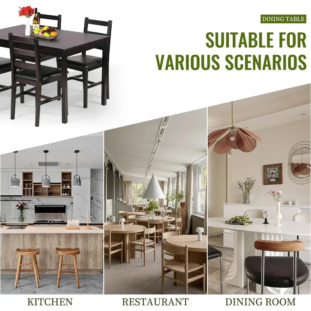 Kitchen Table and Chairs for 4 Dining Room Table Set,Wood Elegant Kitchen Sets for Small Space, Dining Room Set