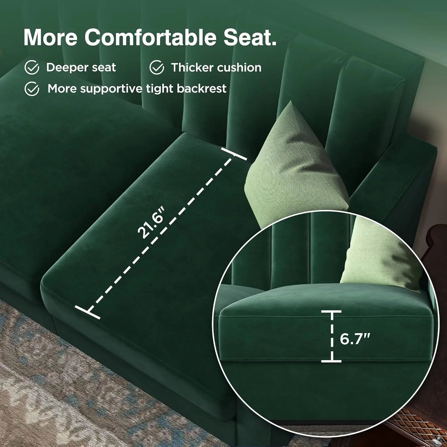 Convertible Sectional Sofa, L Shaped Couch with Reversible Chaise,