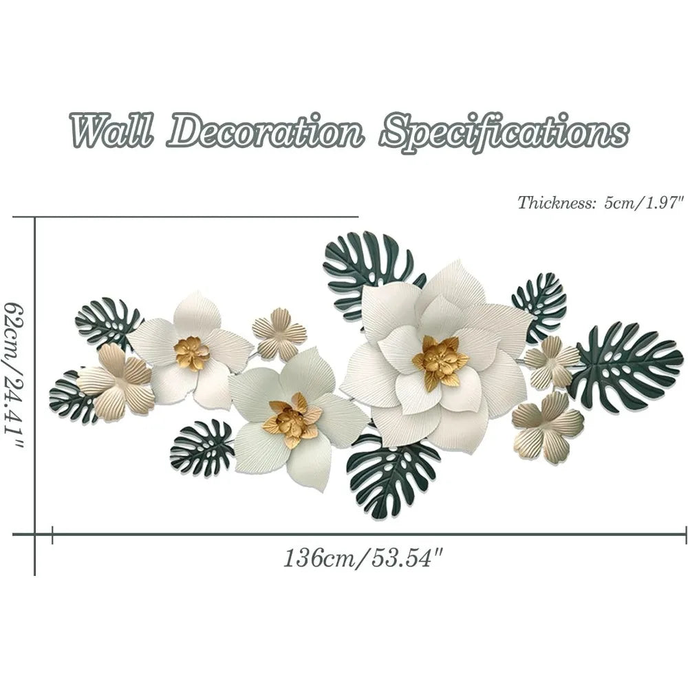 Home Decoration Metal Wall Decoration 3D Flowers Living Room Metal Wall Art Decororation Crafts Decor Garden